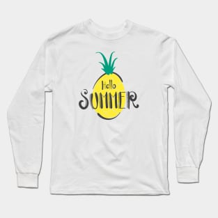 Hello Summer With Pineapple Long Sleeve T-Shirt